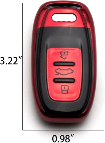 Vista 4 de Xotic Tech - Carcasa para llavero de TPU con 3 botones impresos, compatible con Audi A4 A5 A6 A7 A8 Q5 Q8 R8 S4 S5 S6 S7 RS4 RS5 RS6 RS6 RS7 llave