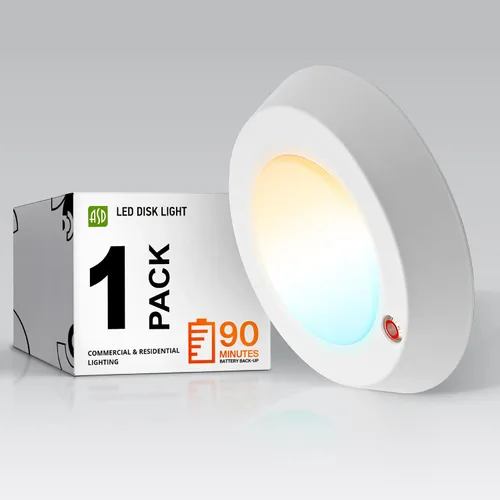Vista 39 de ASD Paquete de 6 luces LED de disco de 4 pulgadas, 10 W 5CCT 2700K-5000K 685LM CRI90+, lámpara de techo regulable, disco de montaje en superficie