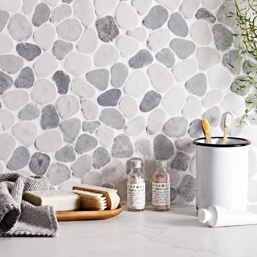 Vista 11 de Diflart Azulejo de piedra para suelo de ducha, blanco Carrara al azar, 4 Carrara blanca