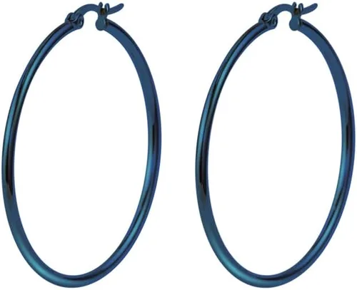 Vista 30 de Edforce - Aretes de acero inoxidable tipo argolla (20-60 mm de diámetro)