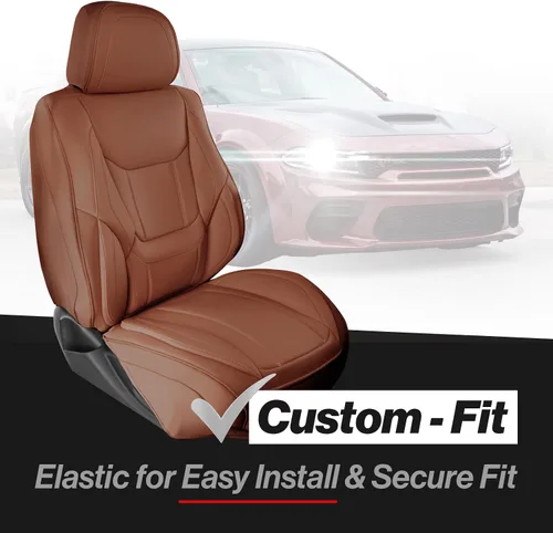 Vista 2 de Coverland Fundas de asiento de automóvil personalizadas compatibles con Toyota Solara Convertible 2004-2008, cubierta impermeable de espuma Marrón