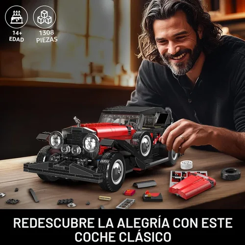 Vista 3 de Mould King 10114 Kits de Construcción de Coches Clásicos, Juego de Bloques de Construcción de Modelos de Coches Vintage MOC, Regalo
