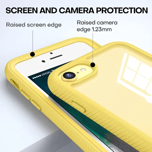 Vista 3 de CellEver Funda transparente de cuerpo completo para iPhone SE 2020, iPhone 7/8, protección resistente con parachoques de TPU antideslizante y 2
