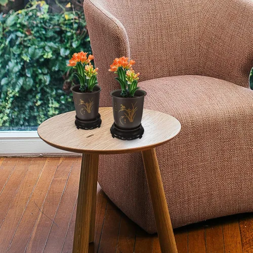 Vista 9 de Sewroro 2 juegos de macetas de orquídeas de gran diámetro con bases de plástico para plantas de interior para orquídeas y plantas