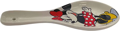 Vista 2 de Jerry Leigh Winking - Soporte de cuchara de cerámica de Minnie Mouse, accesorios coleccionables de decoración de cocina con temática de Disney