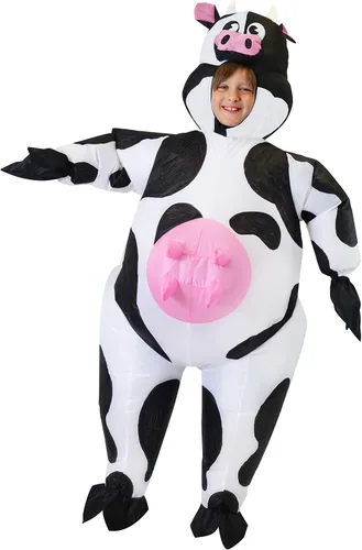Vista 2 de Spooktacular Creations - Disfraz inflable de vaca de Halloween de lujo para niños