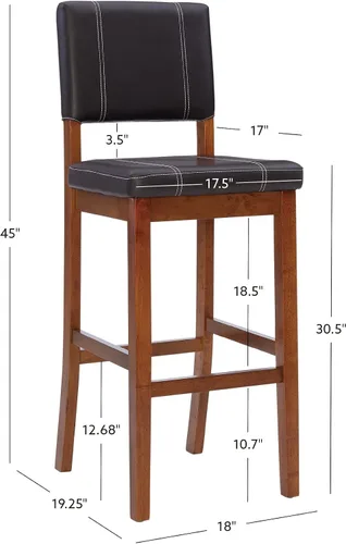 Vista 3 de Linon Home Decor Milano Taburete de bar, 30 pulgadas