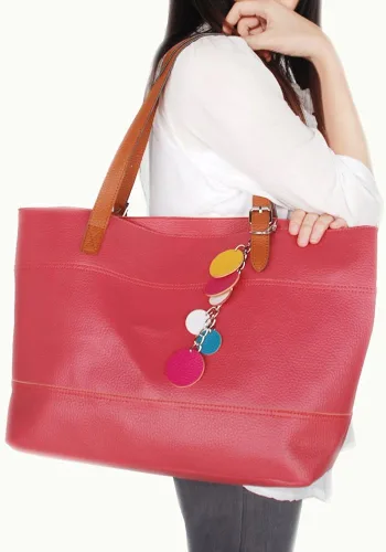 Vista 5 de Dolce Pink Lady Bolso de mano de cuero sintético de doble asa de moda, Rosado
