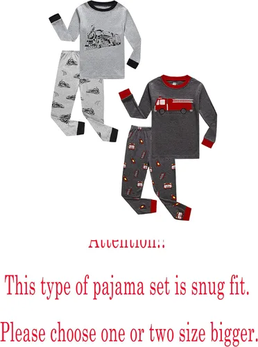 Vista 2 de Family Feeling - Conjunto de 2 piezas de pijama de Navidad a rayas para niños y niñas, 100% algodón