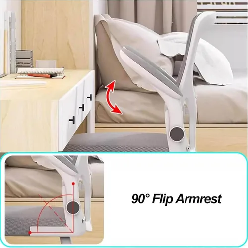 Vista 5 de Ergonomic Gaming Office Chair with Adjustable Lumbar Support, Breathable Mesh Back and Flip Armrests - Comfortable Stylish Computer Desk Chair for