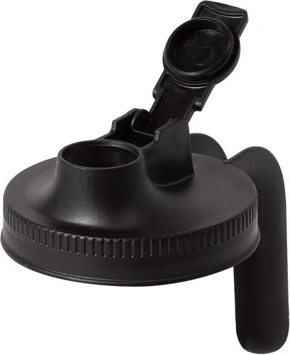 Vista 4 de Jarware 82686 - Juego de 2 tapas de boca ancha con boquilla para tarro de masón, color negro