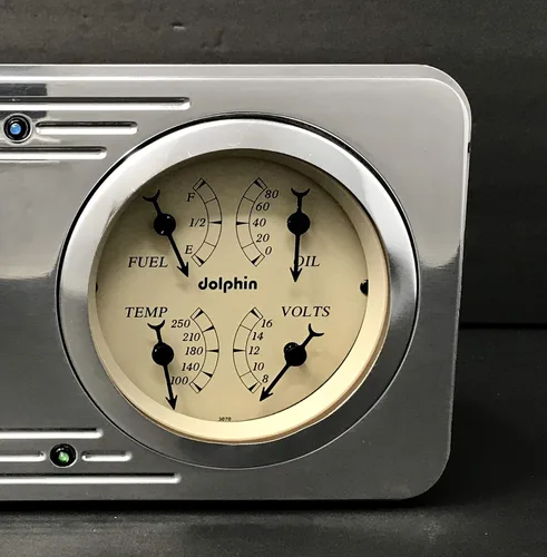 Vista 3 de 1946 Willys 2 Gauge Dash Panel Inserto 3 3/8" Quad Style Programable Tan
