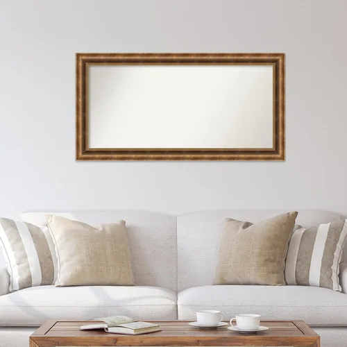 Vista 930 de Amanti Art Espejo de pared personalizado no biselado (25 x 25 pulgadas), marco de bronce acentuado, varios tamaños personalizados, espejo de baño