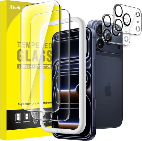 Vista 19 de JETech Protector de pantalla para iPhone 11 de 6.1 pulgadas con protector de lente de cámara, película de vidrio templado, paquete de 2