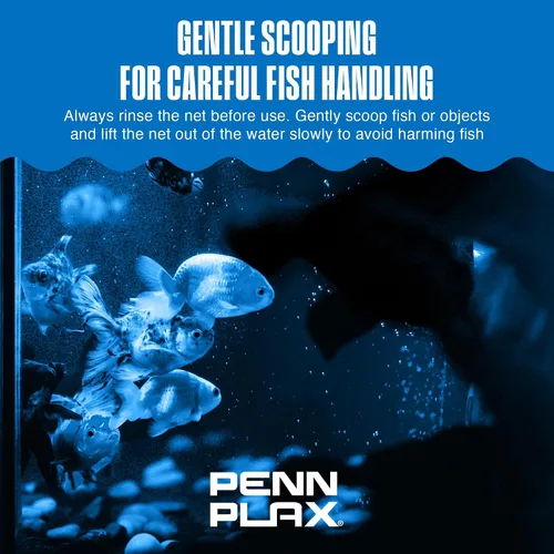 Vista 7 de Penn-Plax Quick-Net Aquarium Fish Net - Fine Mesh, Vinyl-Covered Braided Handle - Small Aquarium Cleaning Tool for Gentle Fish Handling - Use in