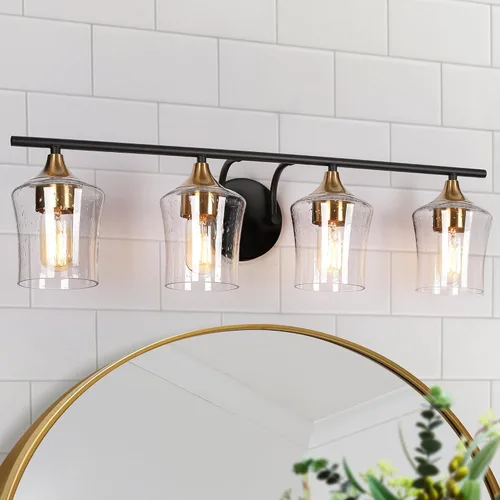 Vista 8 de KSANA Accesorios de iluminación de tocador de 2 luces con pantallas