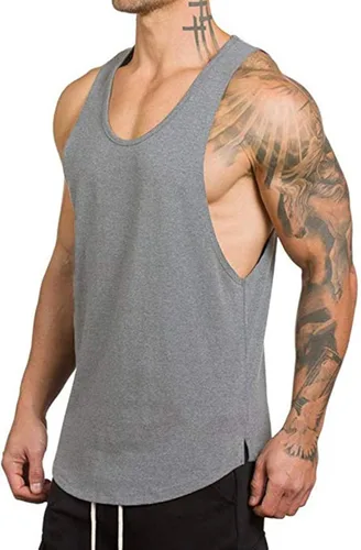 Vista 2 de Muscle Killer Paquete de 3 camisetas sin mangas para hombre, para gimnasio, entrenamiento, culturismo, fitness, Blanco