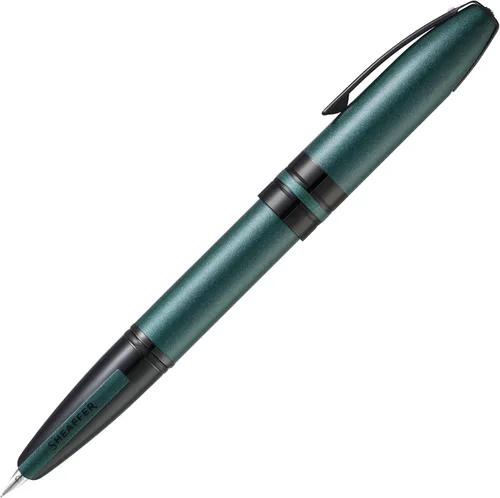 Vista 11 de Sheaffer Icon Chrome con aplicaciones PVD negro brillante - Med Nib Cromado