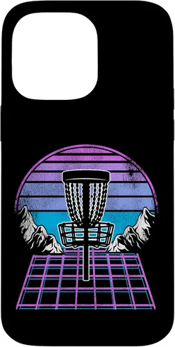 Vista 21 de Disc Golf Basket 90s Synthwave Sunset Retrowave Frisbee Golf Case for iPhone 17