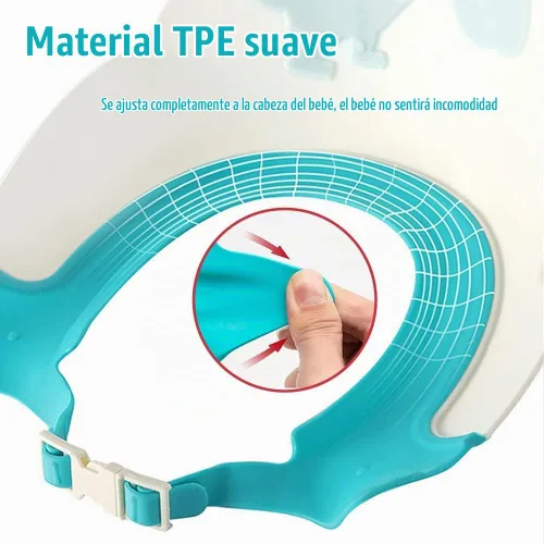 Vista 5 de Gorro de ducha para bebé con protector, gorro de ducha para niños, visera con protección para ojos y oídos para niños de 0 a 9 años, lindo diseño
