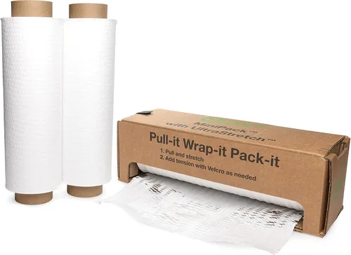 Vista 8 de IDL Packaging Juego de papel de embalaje de panal, marrón, rollo de papel kraft HexcelWrap de 15 pulgadas x 1400 pies en caja autodispensada + 1