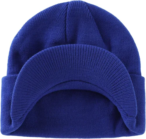 Vista 49 de Home Prefer - Gorro de invierno para hombre con visera, cálida y doble punto.