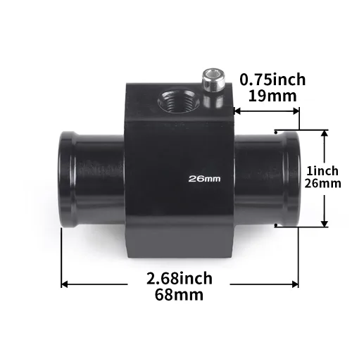 Vista 2 de Adaptador de abrazadera para sensor de temperatura de agua de aluminio, tubo de unión de temperatura de agua, medidor de temperatura, abrazaderas