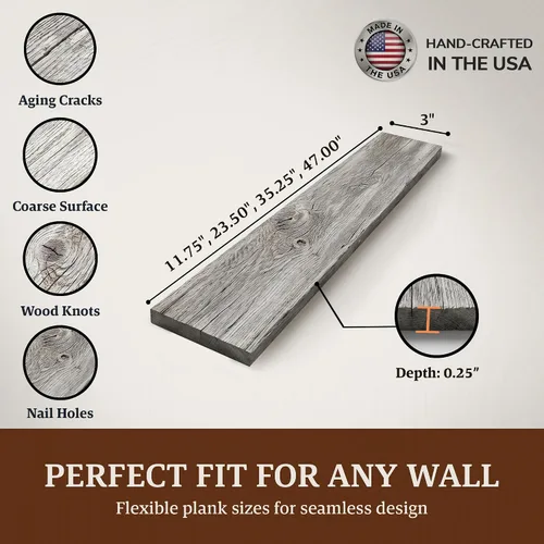 Vista 5 de BARNWOODUSA Tablones de Madera Recuperada Real - Paneles de Machihembrado Fáciles de Clavar para Revestimiento de Pared de Madera Rústica