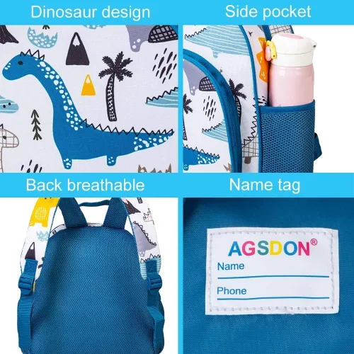 Vista 4 de CCJPX Mochila para niños y niñas, 12.5 pulgadas, dinosaurio, unicornio, preescolar, mochila escolar linda para jardín de infantes