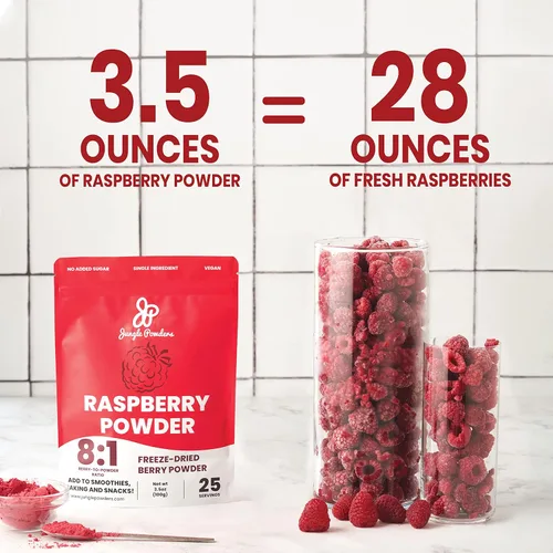 Vista 9 de Jungle Powders Paquete de polvo de fruta de cereza y cereza de frambuesa, fresa, mora, arándano, 100% liofilizado, extracto de superalimento apto