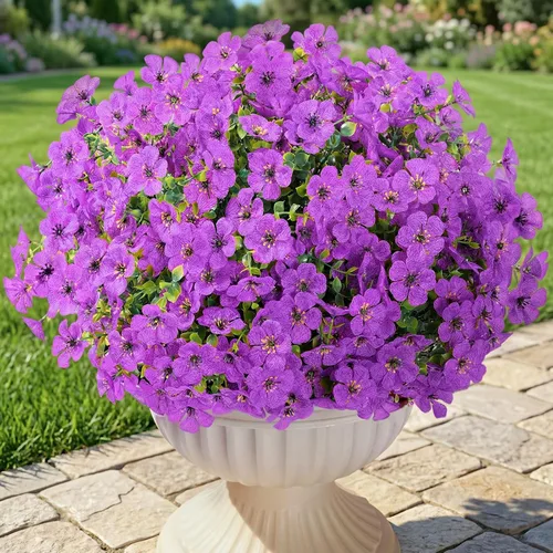 Vista 18 de Lifewit Flores artificiales para exteriores, 12 paquetes de flores falsas de plástico para decoración del jardín del hogar, plantas sintéticas