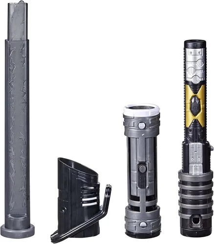 Vista 3 de STAR WARS Sable de luz Forge Darksaber electrónico extensible, sable de luz negro juguete, juguete de rol personalizable para niños de 4 años