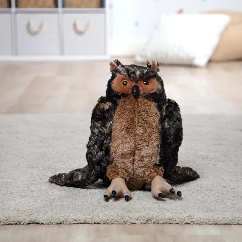 Vista 9 de Peluche de búho gigante Melissa & Doug, muy realista, 17 pulgadas de alto