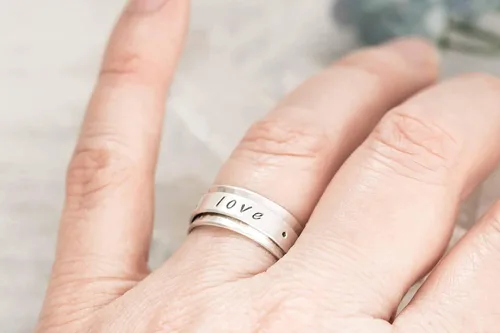 Vista 7 de Purity Ring True Love Waits Stamped Sterling Silver Spinner Ring