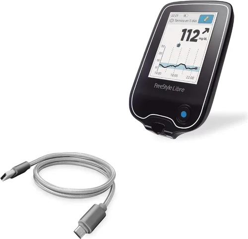Vista 9 de BoxWave Cable compatible con Freestyle Libre Reader - Cable AllCharge 3 en 1 - Negro azabache
