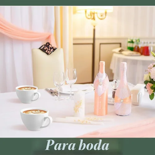 Vista 6 de Reallnaive - Juego de 16 tazas de café de porcelana apilables de 4.4 onzas