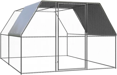Vista 12 de Jaula de metal para gallineros al aire libre, jaula de pollo para aves de corral, corralito de corral, corralito de ejercicio, perrera con cubierta