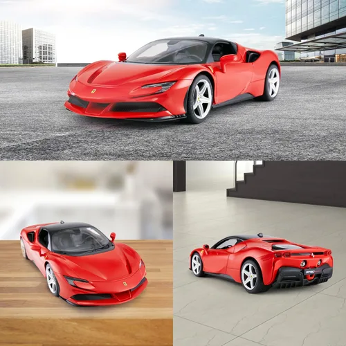 Vista 9 de RASTAR 1/14 Ferrari SF90 Stradale Coche con control remoto por radio, modelo de auto de juguete Ferrari SF90 para niños y niños, 2.4G