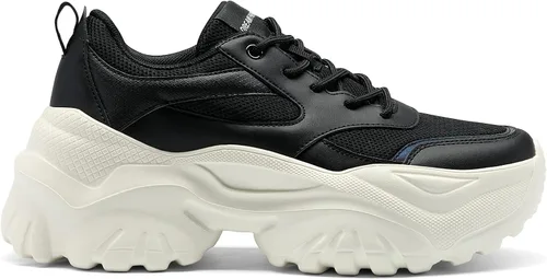 Vista 2 de DREAM PAIRS Tenis de moda para mujer, zapatos de malla transpirable para caminar, cómodos zapatos de plataforma de cuña para mujer