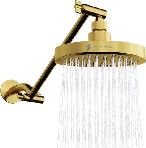 Vista 19 de SparkPod Cabezal de Ducha de Lluvia Redondo con Brazo de Extensión - Cabezal de Ducha de Altura Ajustable con Rendimiento de Alta Presión