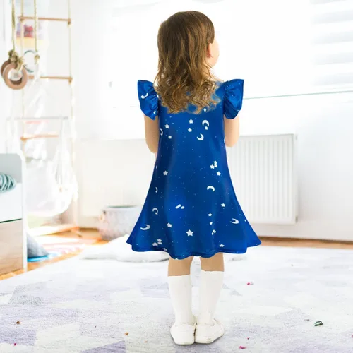 Vista 4 de KGDECYS Wish Star Asha Girls Short Ruffles Sleeve Toddler Costume Princess Dress up Cartoon Shirt Dress Kids Home Causal Wear