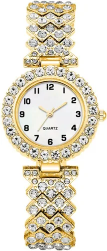 Vista 2 de ADSBIAOYE Relojes de pulsera de lujo para mujer, reloj de pulsera de diamante, reloj de cuarzo casual de moda para mujer
