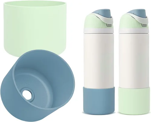 Vista 37 de 2 botas de silicona compatibles con Owala FreeSip de 24 onzas, funda protectora superior para botella de agua, reducción de ruido, cubierta inferior
