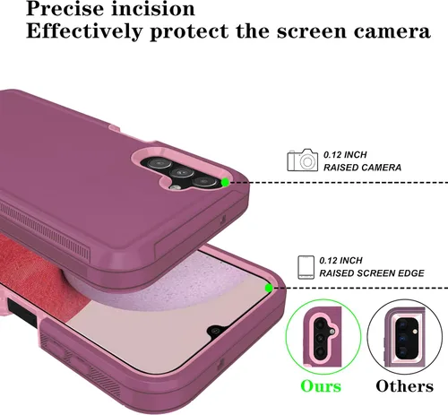 Vista 3 de ONOLA Funda compatible con Samsung Galaxy A14 5G con protector de pantalla HD, resistente a los golpes y a las caídas de servicio pesado, funda de 3