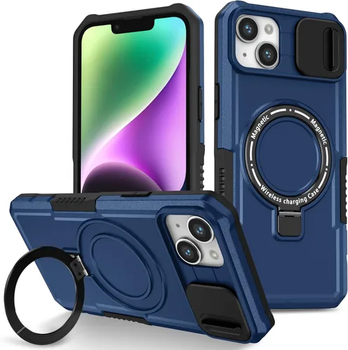 Vista 138 de Funda magnética para iPhone 11, soporte de anillo con ventana corrediza, funda protectora mate a prueba de golpes para iPhone 11 6.1, fundas