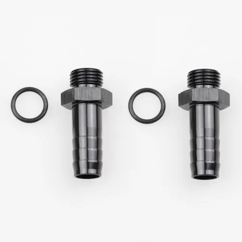 Vista 13 de Aluminio -4 AN ORB macho a 1/4 "(6.35mm) Barb Push On Manguera Adaptador Negro