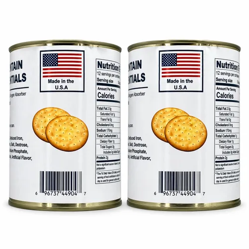 Vista 11 de Future Essentials Pilot - Galletas de pan #2.5 (1 lata) – 12 porciones de alimentos de supervivencia de emergencia 30 años de vida útil