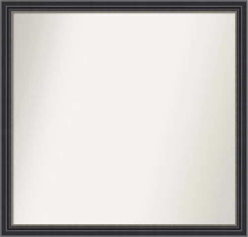 Vista 212 de Amanti Art Espejo de baño negro para sobre fregadero, 22 x 22 pulgadas, espejo de tocador cuadrado estrecho negro Avon, marco de madera casual