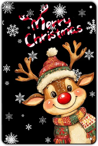 Vista 19 de Letreros de Navidad de Metal Vintage de Lata, May You Never to Too Grown Up to Search The Skies Christmas Eve 8x12 Pulgadas Arte Rústico de Pared