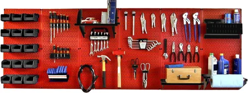 Vista 8 de Organizador de herramienta control de pared 30-WRK-800WB panel perforado mesa de trabajo de metal, master, 30-WRK-800 BUB Tablero de clavijas azul